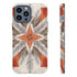 Silver Feather Compass - Impact Resistant Phone Case
